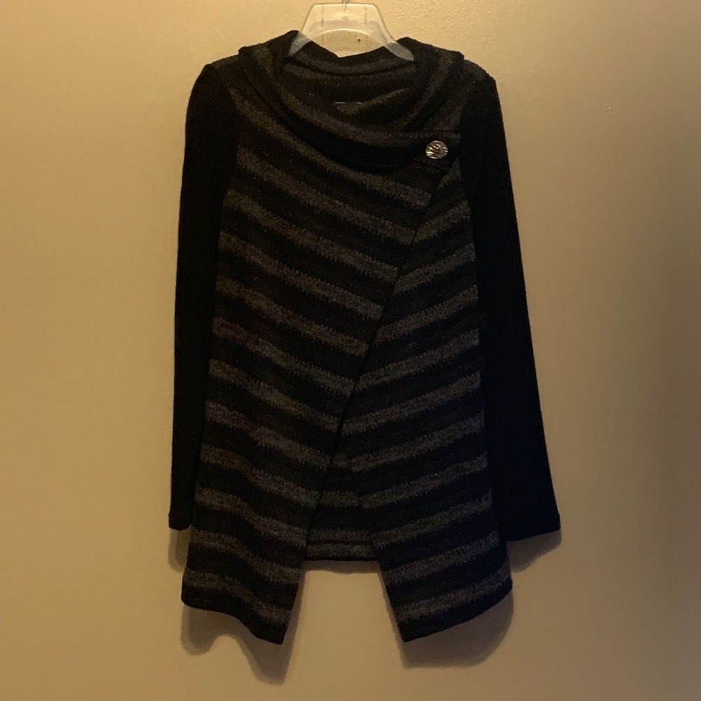 Striped Black and Gray Women's Sweater